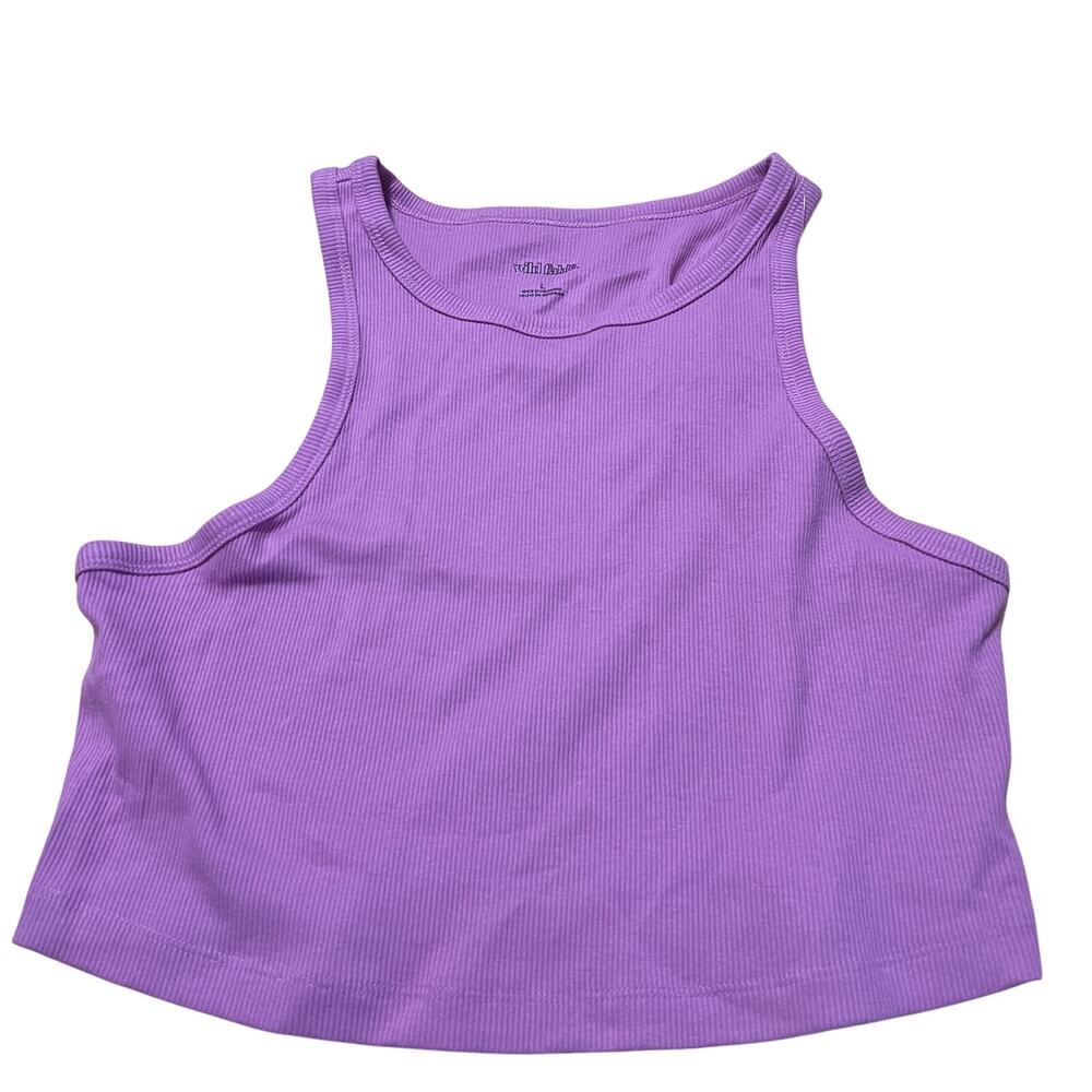 Wild Fable Women's Purple Narrow Ribbed Tiny Tank Top - Size Large - NWT